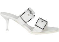 Alexander McQueen Double Buckle Punk Mules Ivory (Women's)