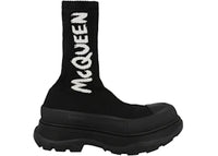 Alexander McQueen Graffiti Knit Tread Slick Boot Black