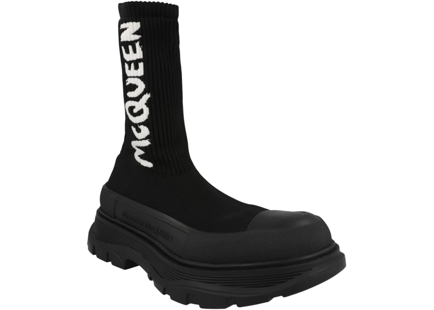 Alexander McQueen Graffiti Knit Tread Slick Boot Black - vue secondaire B