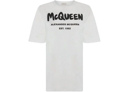 Alexander McQueen Graffiti T-shirt White - authentic Alexander McQueen apparel