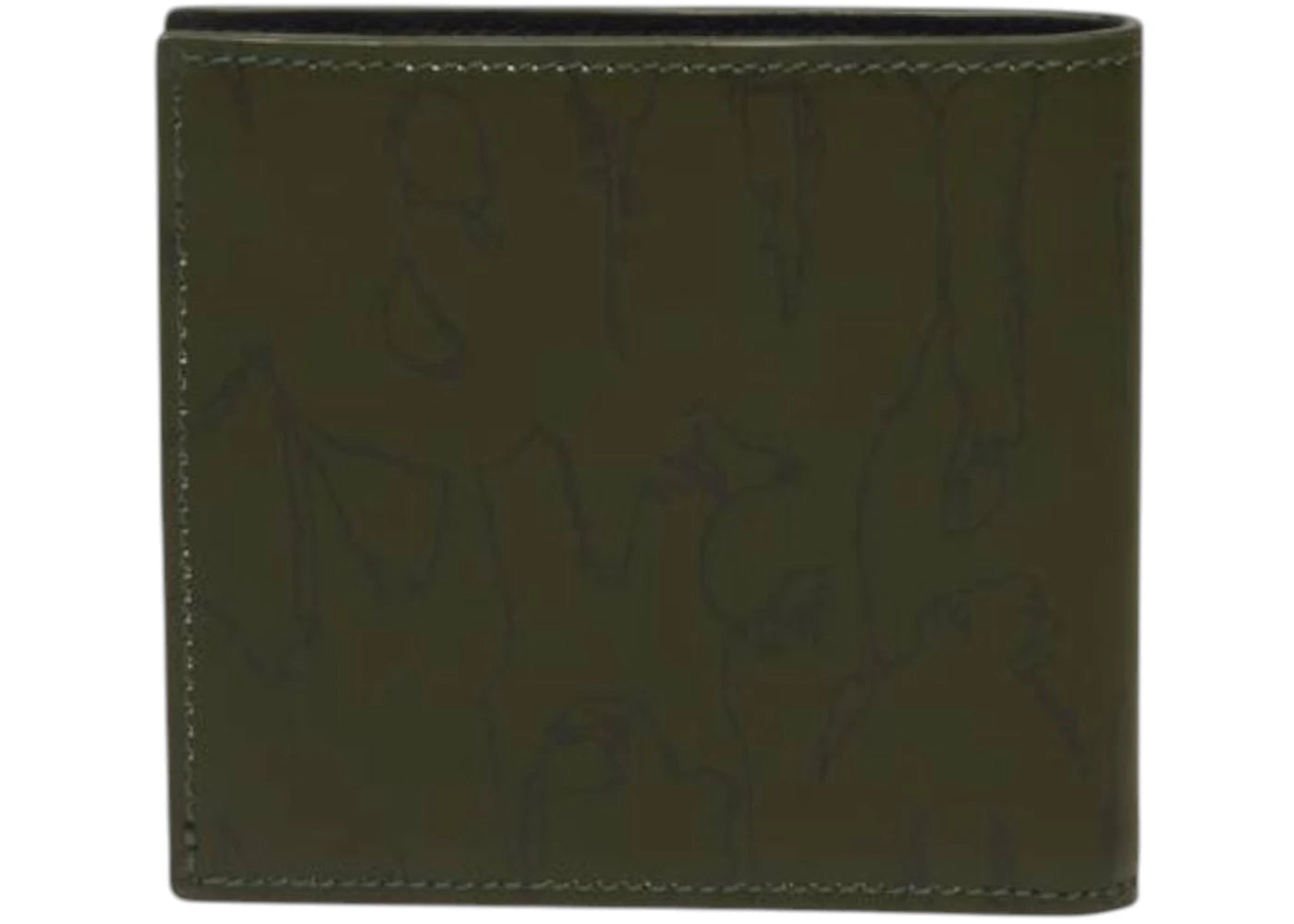 Alexander McQueen Graffiti Wallet Khaki Green - vue secondaire A