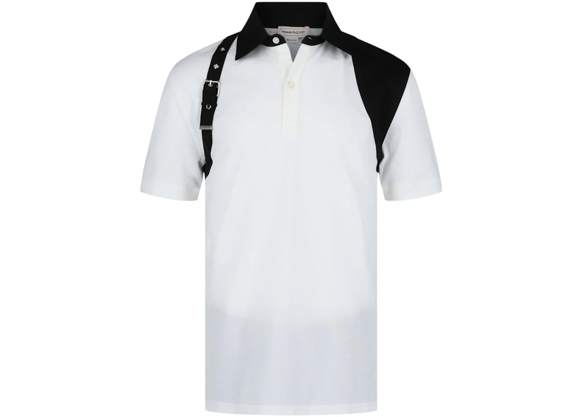 Alexander McQueen Harness Polo Shirt White - vue 360