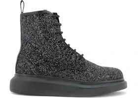 Alexander McQueen Hybrid Ankle Boots Black Glitter (Women's) - authentic Alexander McQueen sneakers