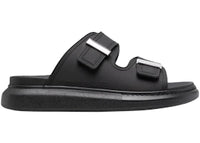 Alexander McQueen Hybrid Buckled Rubber Sandals Black Silver (Women's)