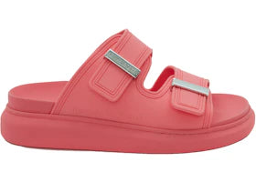 Alexander McQueen Hybrid Buckled Rubber Sandals Coral (Women's)