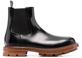 Alexander McQueen Leather Chelsea Boots Black Brown - authentic Alexander McQueen sneakers