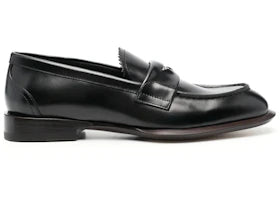 Alexander McQueen Leather Coin-Embellished Penny Loafer Black - vue 360