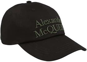 Alexander McQueen Logo Embroidered Baseball Cap Black/Khaki - vue 360