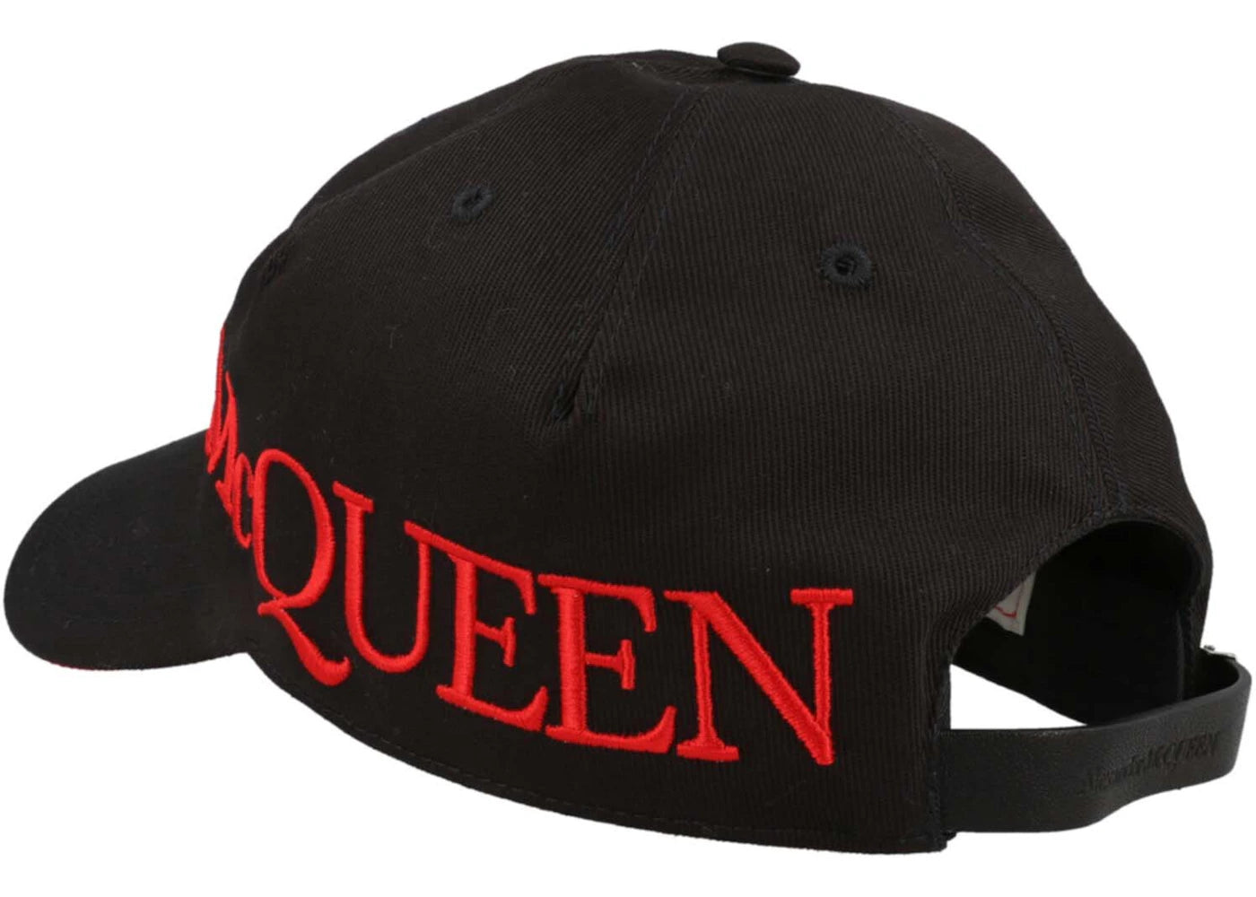Alexander McQueen Logo Embroidered Baseball Cap Black/Red - vue secondaire B
