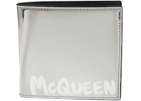 Alexander McQueen Mcqueen Graffiti Wallet Silver - authentic Alexander McQueen product
