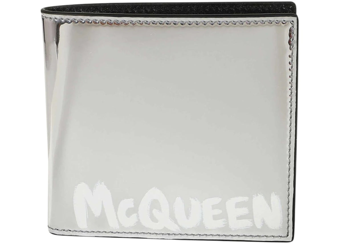 Alexander McQueen Mcqueen Graffiti Wallet Silver - vue 360