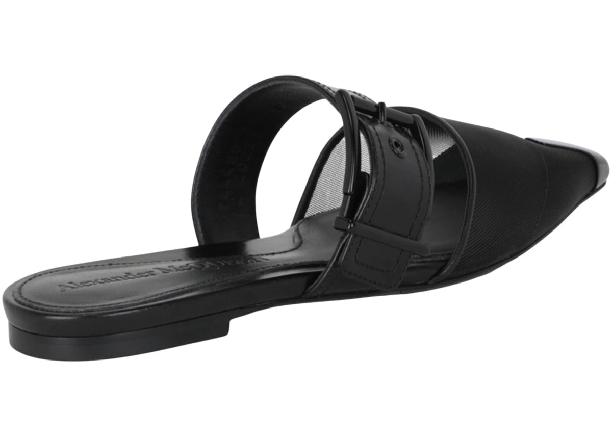 Alexander McQueen Mesh Punk Mules Black Black (Women's) - vue secondaire B