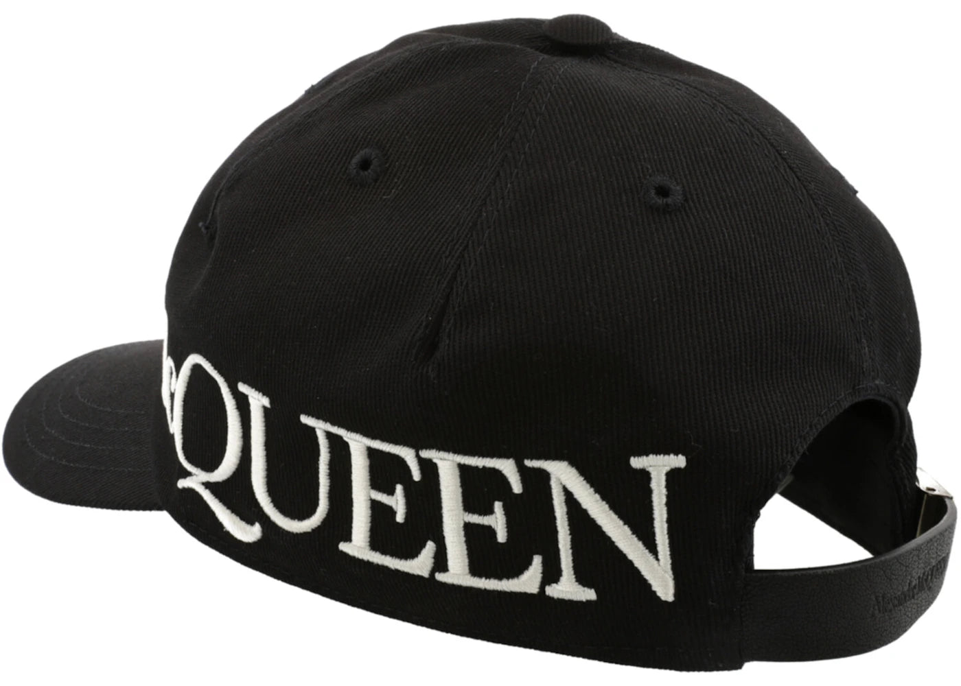 Alexander McQueen Oversized Embroidered Baseball Cap Black Ivory - vue secondaire A