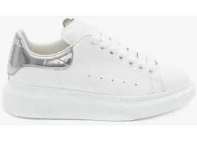 Alexander McQueen Oversized White Silver Croco (Women's) - vue 360
