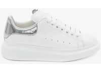 Alexander McQueen Oversized White Silver Croco (Women's)