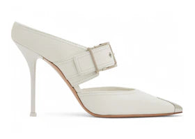 Alexander McQueen Punk Buckle Mules New Ivory Silver (Women's) - vue 360