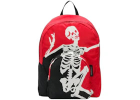 Alexander McQueen Skeleton Print Backpack Red/Black