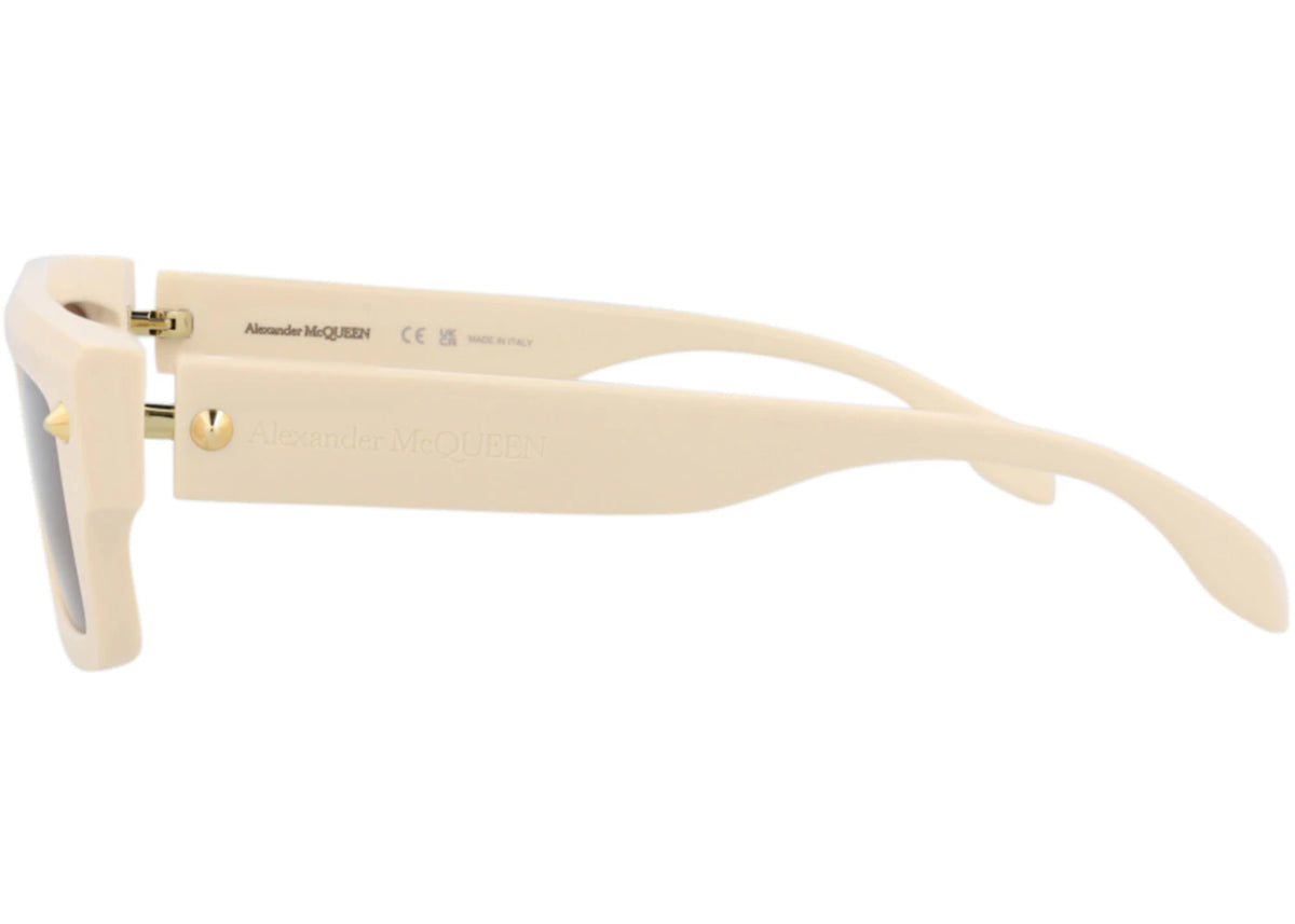 Alexander McQueen Square-Frame Recycled Acetate Sunglasses Ivory Ivory Brown (AM0427S-30014622-004) - vue secondaire B