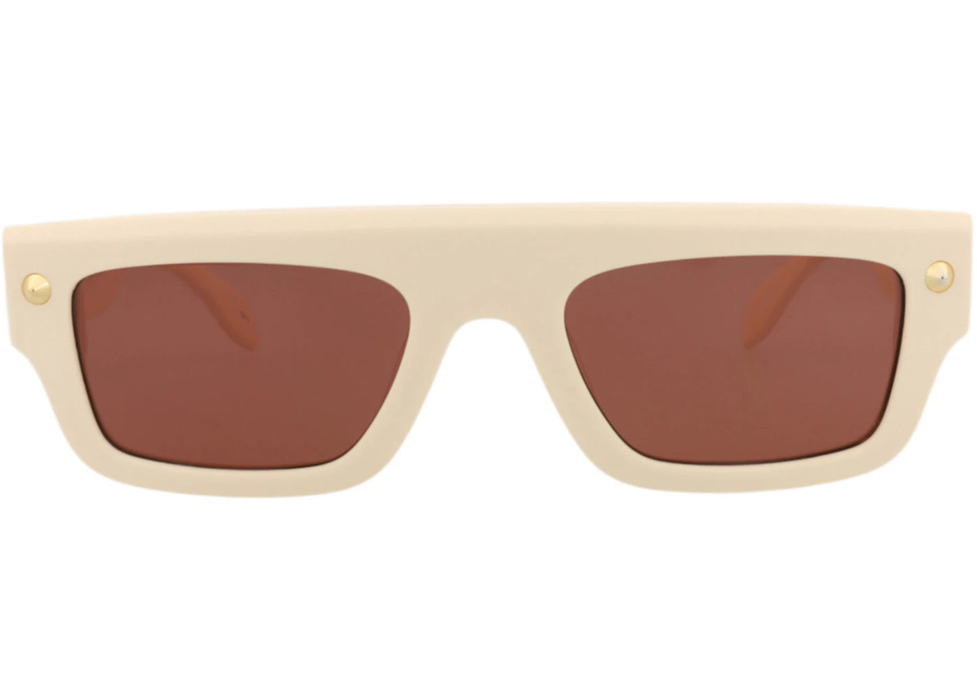 Alexander McQueen Square-Frame Recycled Acetate Sunglasses Ivory Ivory Brown (AM0427S-30014622-004) - vue secondaire A
