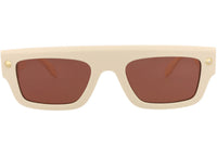 Alexander McQueen Square-Frame Recycled Acetate Sunglasses Ivory Ivory Brown (AM0427S-30014622-004)