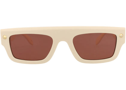 Alexander McQueen Square-Frame Recycled Acetate Sunglasses Ivory Ivory Brown (AM0427S-30014622-004) - product view 2
