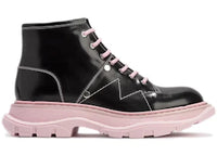 Alexander McQueen Tread Lace-Up Boot Black Pink (Women's)