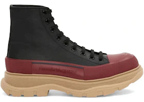 Alexander McQueen Tread Slick Boot Black Red Beige - vue 360