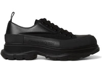 Alexander McQueen Tread Slick Low Lace Up Black Canvas and Leather