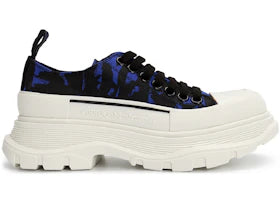 Alexander McQueen Tread Slick Low Lace Up Blue Black (Women's) - vue 360