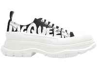 Alexander McQueen Tread Slick Low Lace Up Graffiti Shoes Black White (Women's)