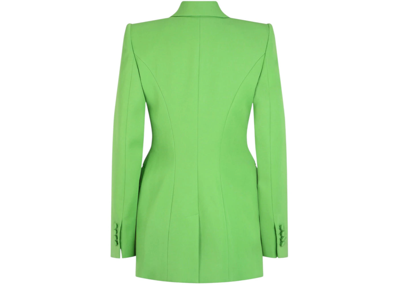 Alexander McQueen Women's Fitted Double-Breasted Blazer Acid Green - vue secondaire B
