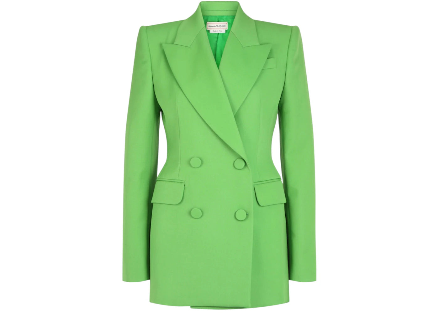 Alexander McQueen Women's Fitted Double-Breasted Blazer Acid Green - vue secondaire A