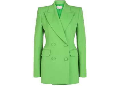Alexander McQueen Women's Fitted Double-Breasted Blazer Acid Green - product view 2