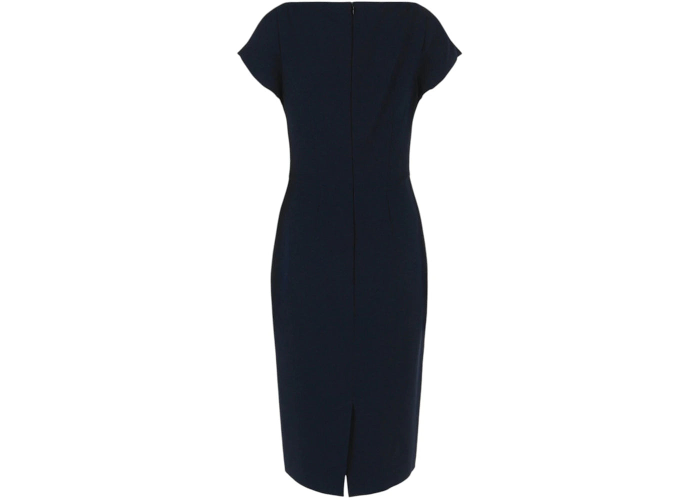 Alexander McQueen Women's Twist-Detail Crepe Midi Dress Navy - vue secondaire B