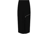 Alexander McQueen Women's Zip-Detailed Midi Skirt Black