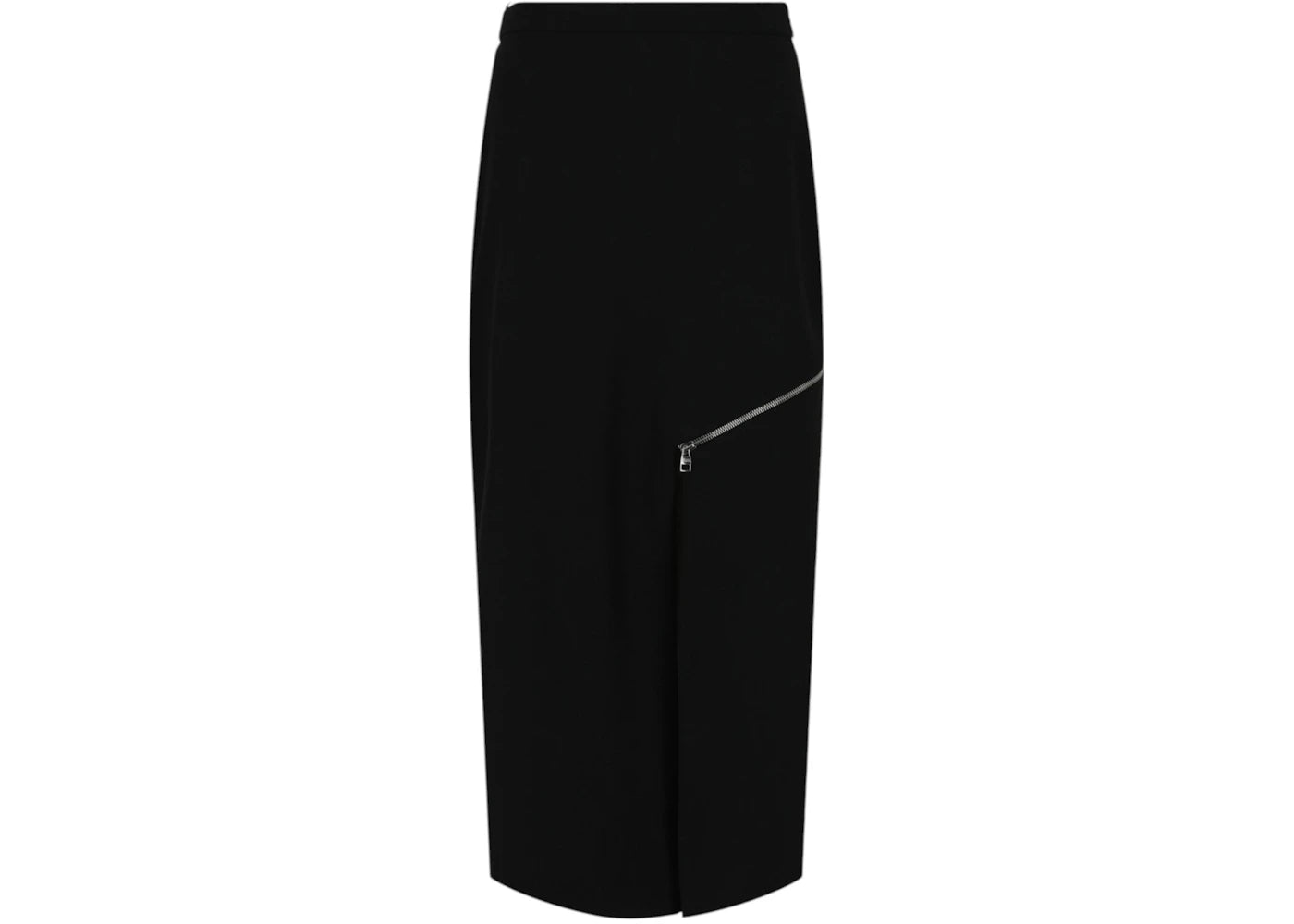Alexander McQueen Women's Zip-Detailed Midi Skirt Black - vue secondaire A