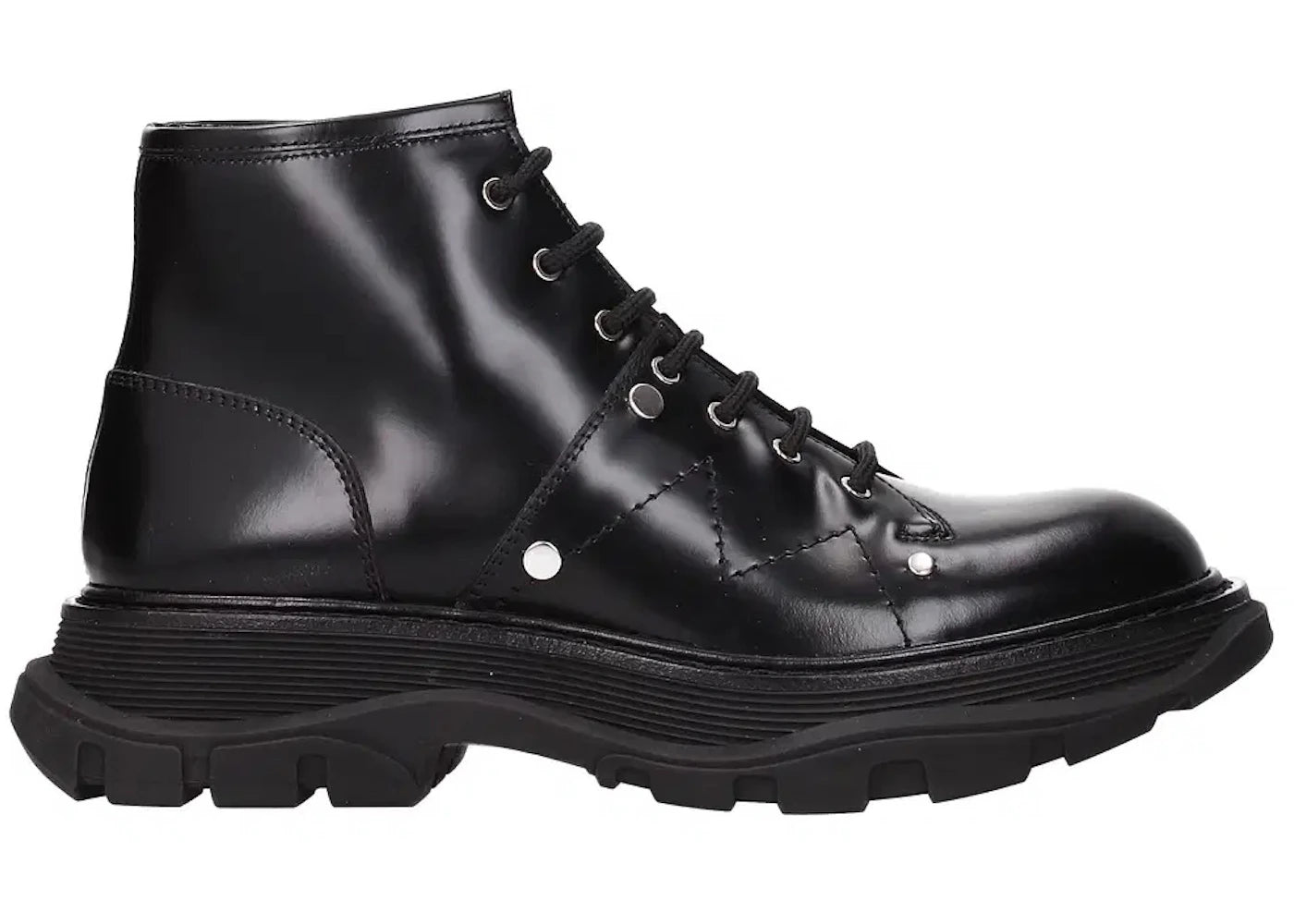 Alexander Mcqueen Leather Ankle Boot Black (Women's) - vue secondaire A
