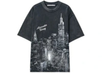 Alexander Wang Allover Hotfix Graphic Short Sleeve T-shirt Washed Black