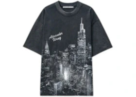 Alexander Wang Allover Hotfix Graphic Short Sleeve T-shirt Washed Black