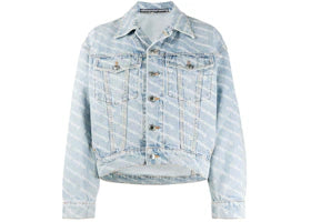 Alexander Wang Falling Back Logo Jacket Pebble Bleach - vue 360