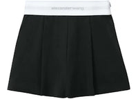 Alexander Wang High Waisted Pleated Logo Elastic Short Black