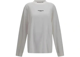 Alexander Wang Logo Print Long Sleeve Tee White - vue 360
