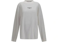 Alexander Wang Logo Print Long Sleeve Tee White