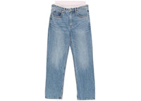 Alexander Wang Slit Hem Jean Prestyle Hotfix Mesh Undie Medium Indigo