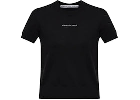 Alexander Wang Women's Crewneck Hotfix Logo Sleeve Short Black - vue 360