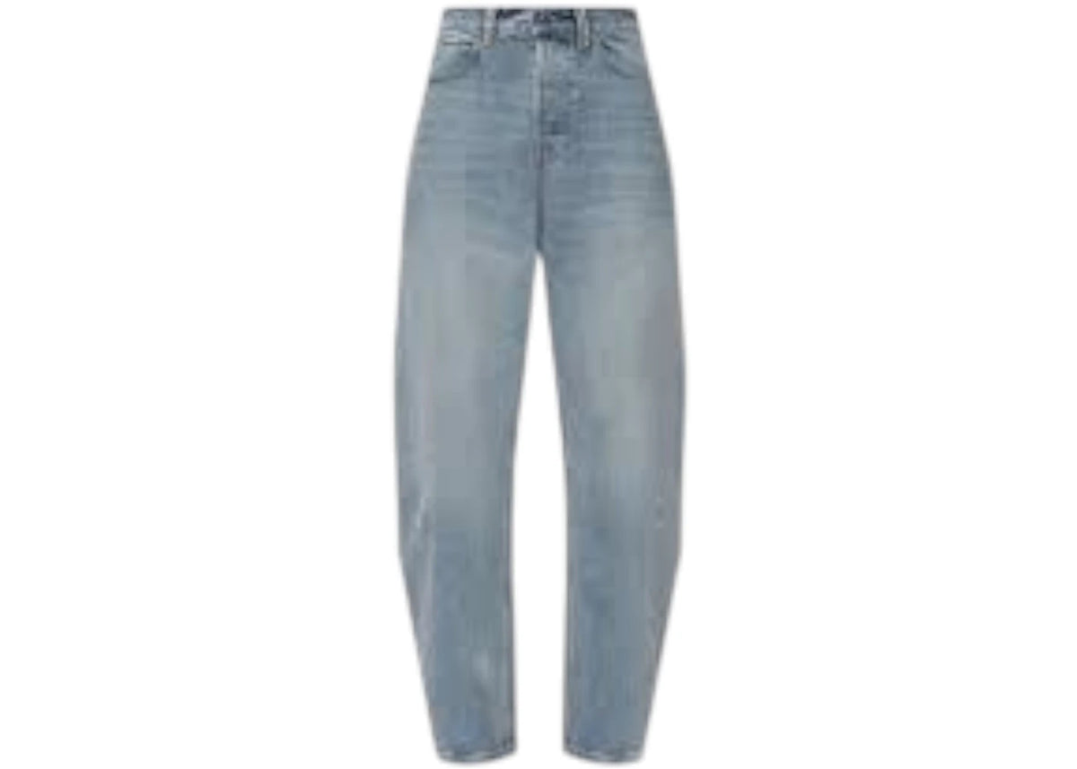 Alexander Wang Women's Crystal Beltloops Float Mid Rise Relaxed Jean Vintage Bleach Blue - vue secondaire A
