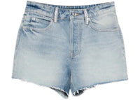 Alexander Wang Women's Crystal Beltloops Mid Rise Relaxed Short Vintage Bleach Blue