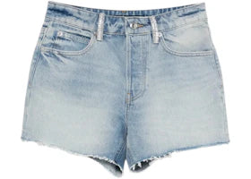 Alexander Wang Women's Crystal Beltloops Mid Rise Relaxed Short Vintage Bleach Blue - authentic Alexander Wang product