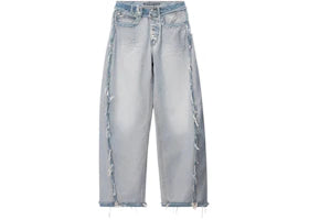 Alexander Wang Women's Emboss Logo Inverted Blow Up Jean Inverted Bleach Blue - vue 360