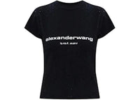 Alexander Wang Women's Hotfix Logo Baby Tee Black